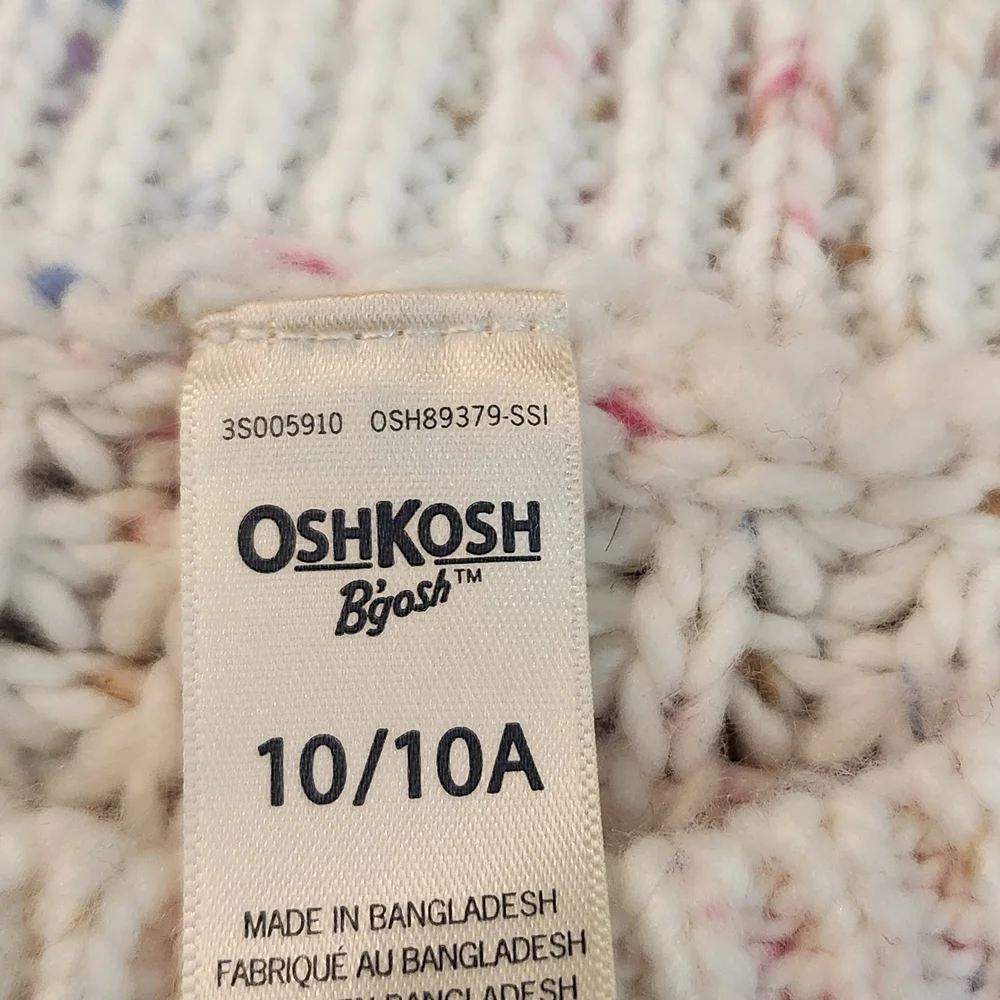 OshKosh B'gosh White Speckled Crew Neck Sweater